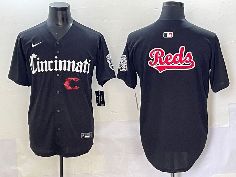 Men 2025 Cincinnati Reds Blank Black Five generations Joint Name Nike MLB Jersey style 6->chicago bulls->NBA Jersey